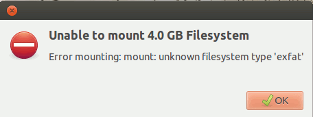 exfat-невозможно смонтировать