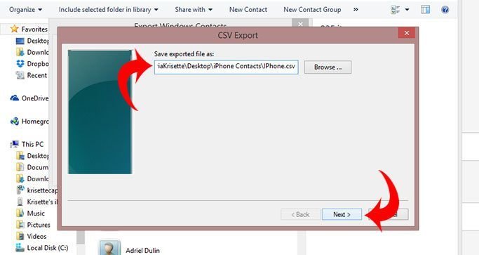 экспортiPhonecontacts-browsefolder