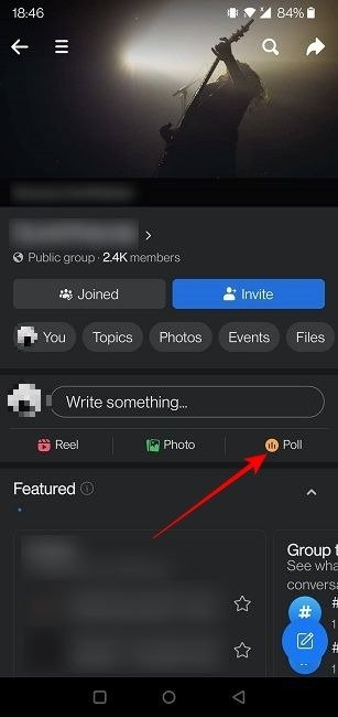 Facebook Poll Mobile Новая кнопка опроса