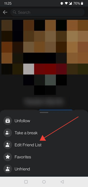 Ограниченный список Facebook Редактировать список друзей для мобильных устройств