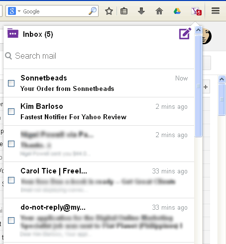 самый быстрый уведомитель для Yahoo_inbox