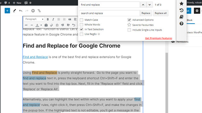 Найти и заменить текст Chrome 1 1