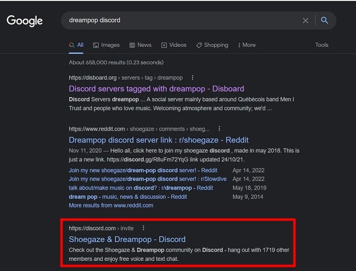 Найти серверы Discord Поиск в Google Музыкальный термин