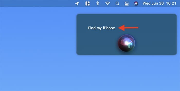 Найдите Iphone Ipad с помощью Siri Macos