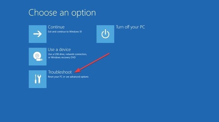 fix-bad-system-config-info-windows-10-выберите-опцию-устранение неполадок