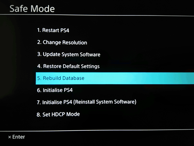 исправить-поврежденные-данные-ps4-перестроить-базу данных