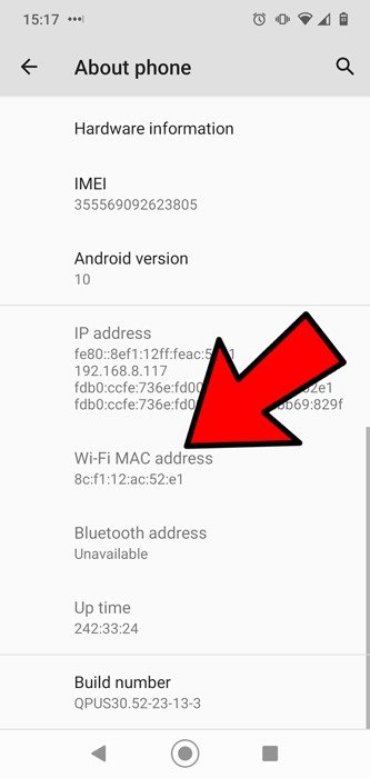 Исправить получение IP-адреса Android Wi-Fi Mac-адреса