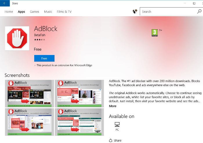 исправления для Edge-Install-AdBlock