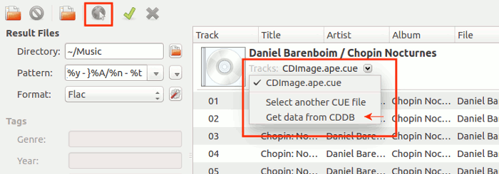 flacon-get-cddb-данные