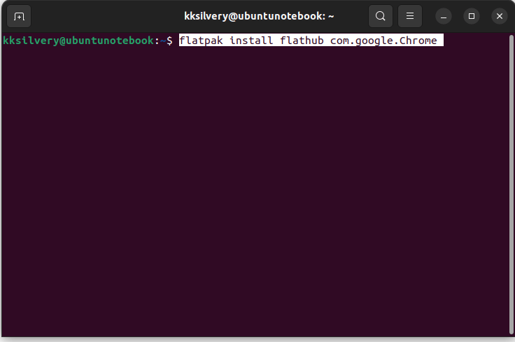 Команда вставки Flatpak Chrome