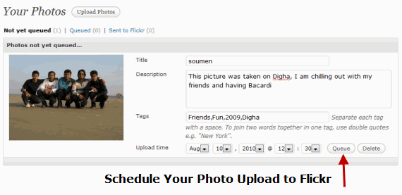 Запланируйте загрузку фотографий в учетную запись Flickr