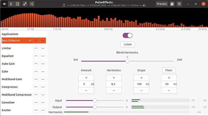 Бесплатное обновление аудио с помощью Pulseeffects Bass Enhancer