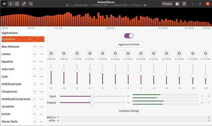 Бесплатное обновление аудио с помощью Pulseeffects Crystalizer