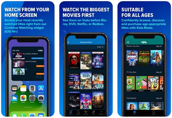 Бесплатные приложения для просмотра фильмов Iphone Vudu