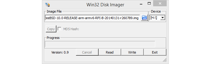 FreeBSD на Raspberry Pi — Win32diskimager