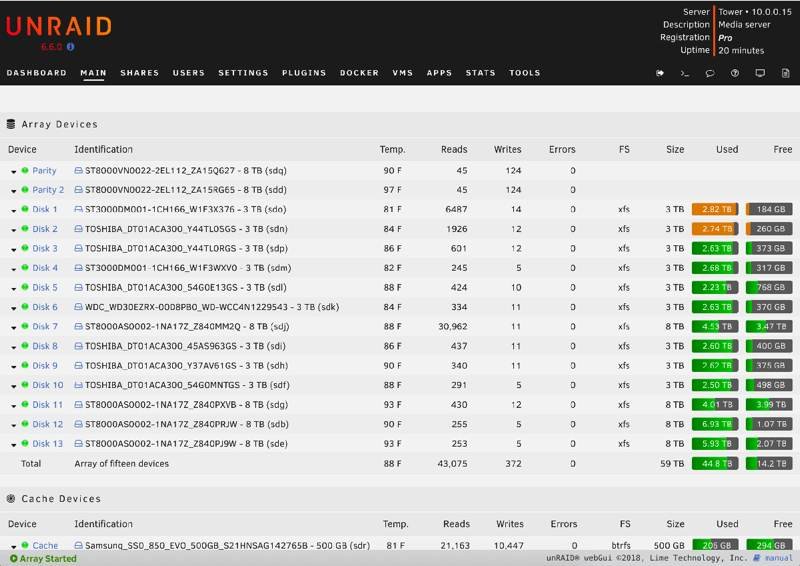 freenas-vs-unraid-unraid-скриншот