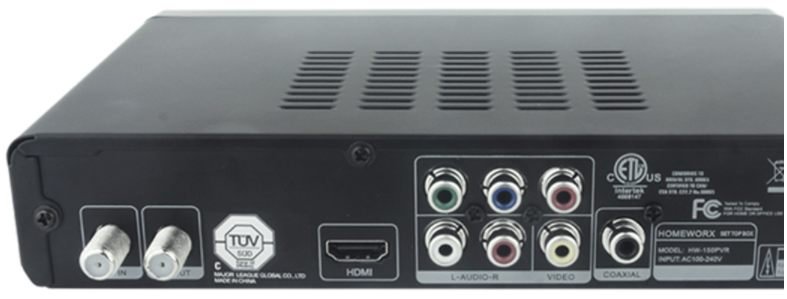 Mediasonic HomeWorx PVR HW-150 Назад Порты ввода/вывода