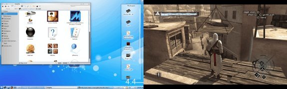 Assassin's Creed в Wine в системе Linux с двумя мониторами