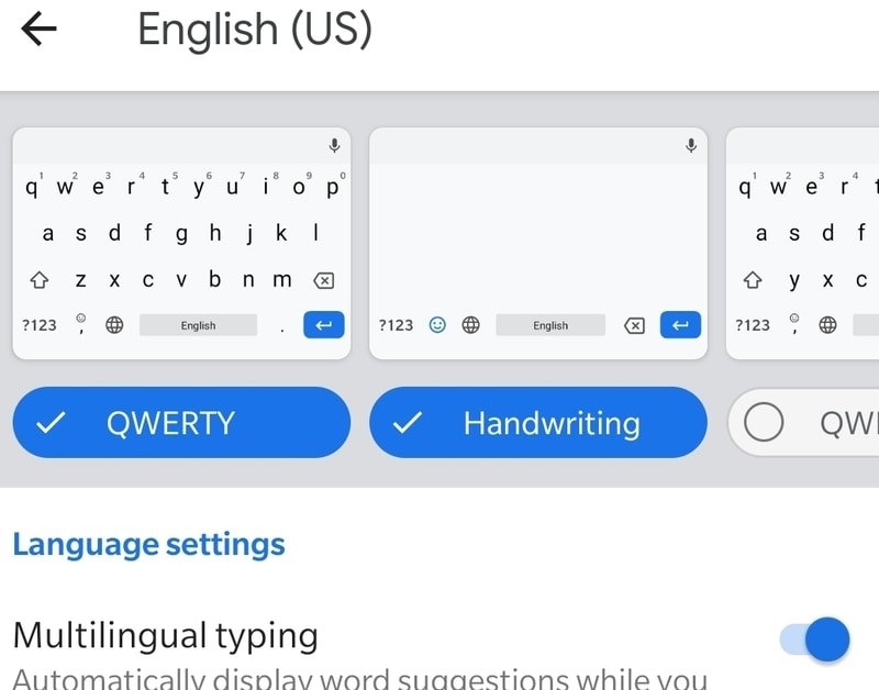 Раскладка клавиатуры Gboard