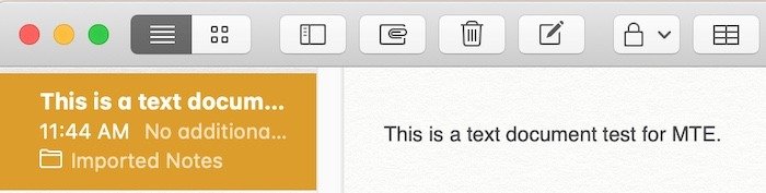 Начало работы Notes Файл Mac Импортированный текст