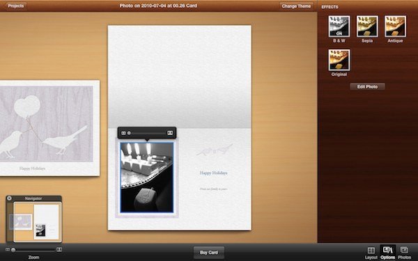 iPhoto: создание собственной поздравительной открытки