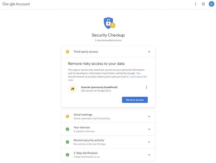 Советы по проверке безопасности учетной записи Gmail
