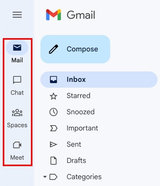 Приложения Gmail включены