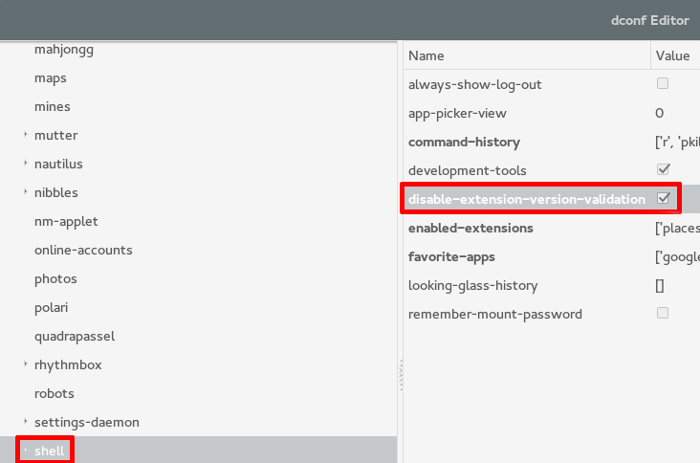 gnome-shell-dconf-editor-shell-menu-options-disable-version-check