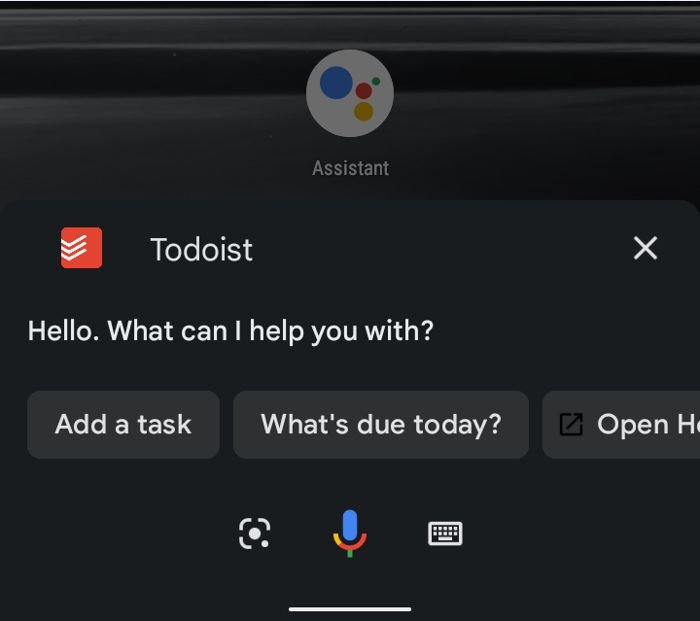 Google Assistant Todoist Чем я могу вам помочь