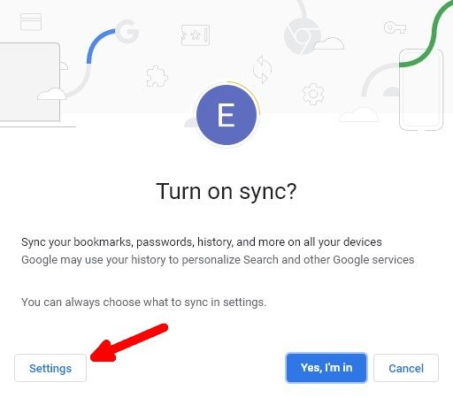 Google Chrome Включить синхронизацию 2