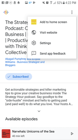 google-podcasts-добавить на главную