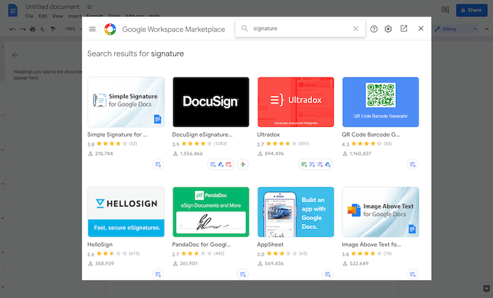 Торговая площадка Google Workspace.