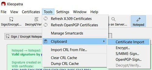 gpg4win-импорт-вставить