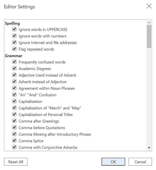 Grammarly против настроек редактора Microsoft