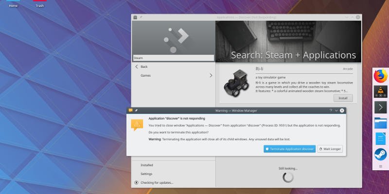 Ошибка KDE Discover Steam