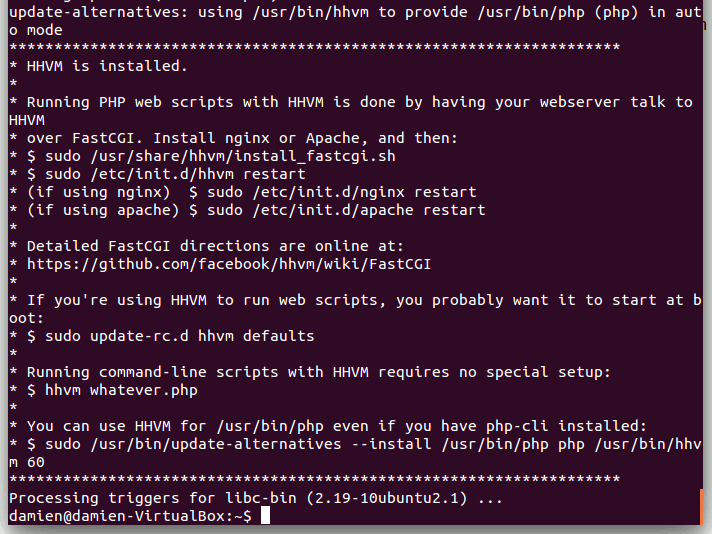 hhvm-после установки-настройки