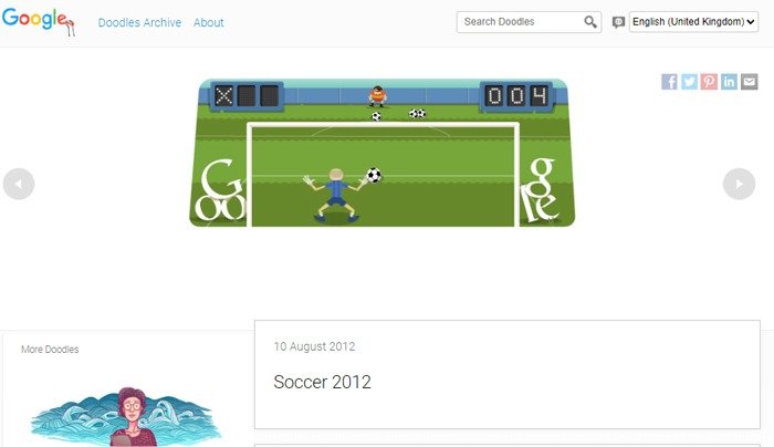 Скрытые Google Games Soccer 2012