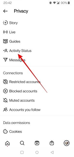 Скрыть статус мобильной активности в Instagram