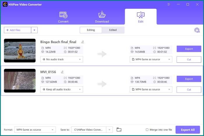 Конвертер видео Hitpaw Edit2