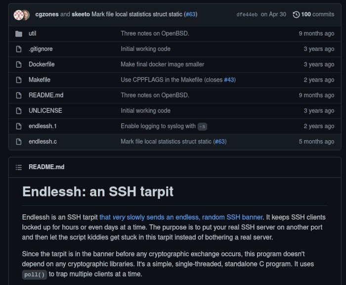 Honeypot Endlessh Github