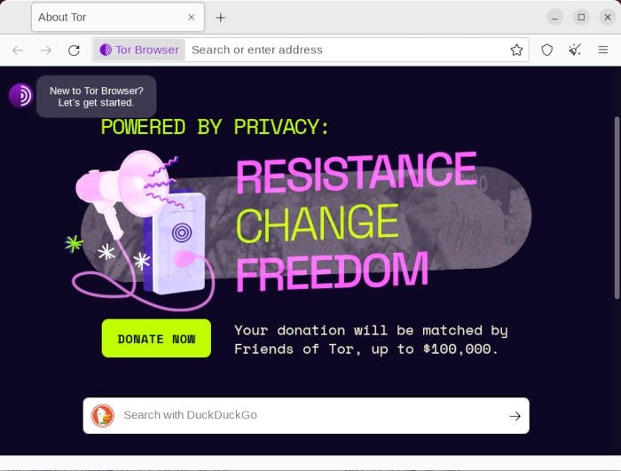 Хост Tor Веб-сайт Linux 16 Tor Browser работает