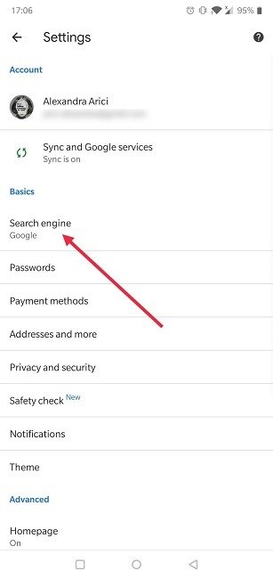 Как изменить поисковую систему по умолчанию Android Chrome Search Engine