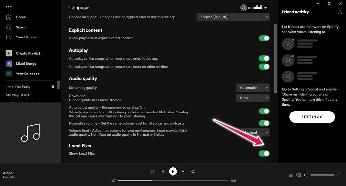 Как добавить локальные файлы Spotify Desktop Включить локальные файлы