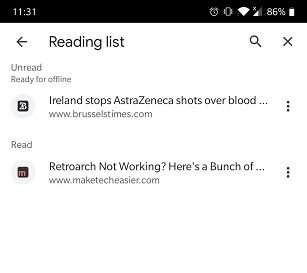 Как добавить список «Прочитано позже» в Chrome Mobile: списки прочитанного непрочитанного