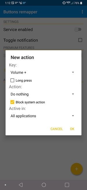 Как заблокировать кнопки громкости в параметрах переназначения кнопок Android