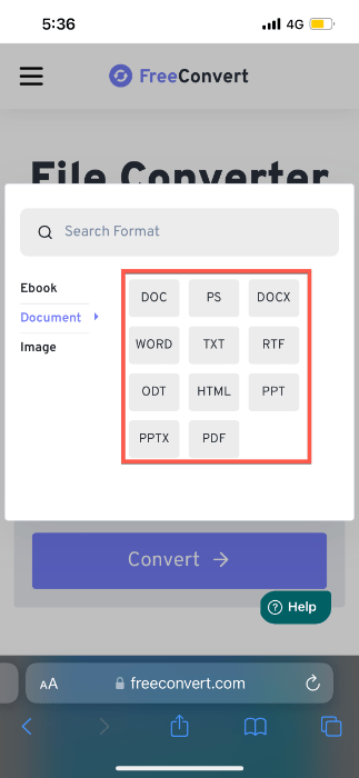 Как изменить расширение файла на Iphone Freeconvert Выберите тип выходного файла