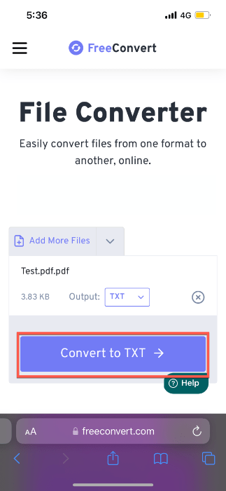 Как изменить расширение файла на Iphone Freeconvert Convert To Txt