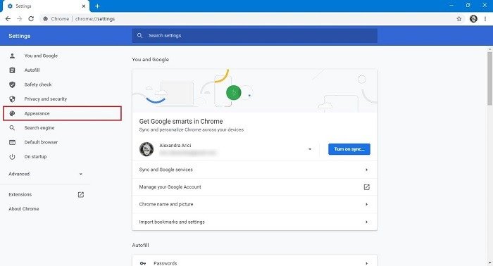 Как изменить внешний вид фона поиска Google Chrome
