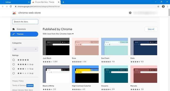 Как изменить тему выбора поиска Google Chrome
