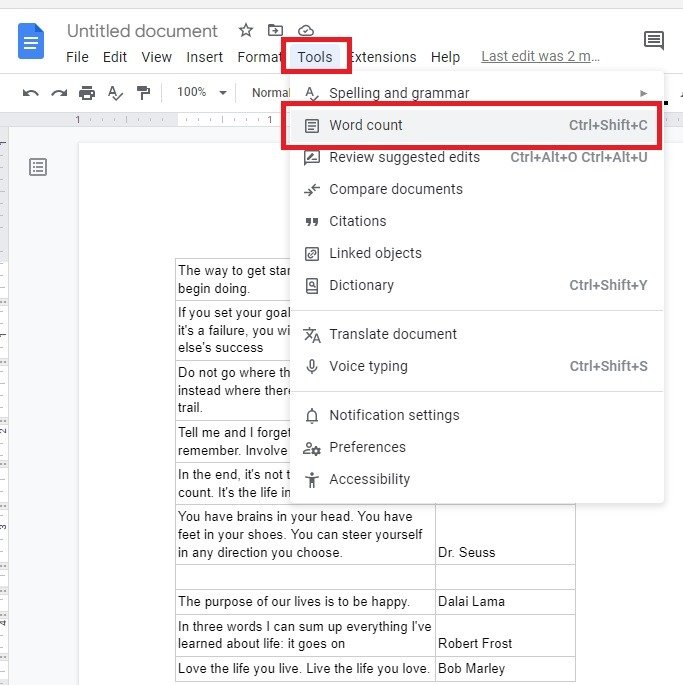 Как проверить количество слов в подсчете документов Google Sheet